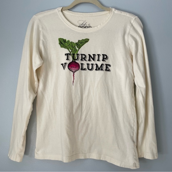 Life Is Good Tops - Turnip the Volume 100% Cotton Long Sleeve Tee
